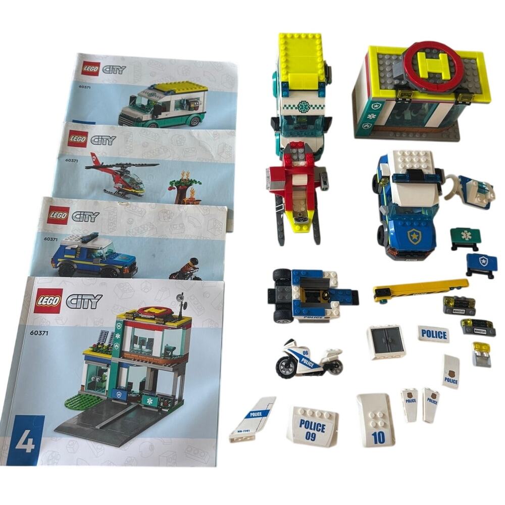 Lot of LEGO City Pieces/Manuals Police/Hospital/Ambulance AS IS